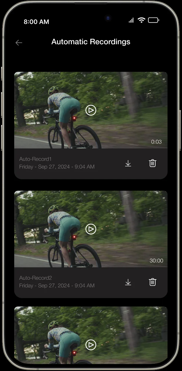 Project interface screen